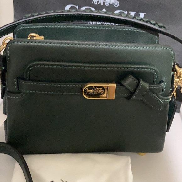 Coach Tate 18 leather. Crossbody Amazon Green leather - Picture 4 of 12